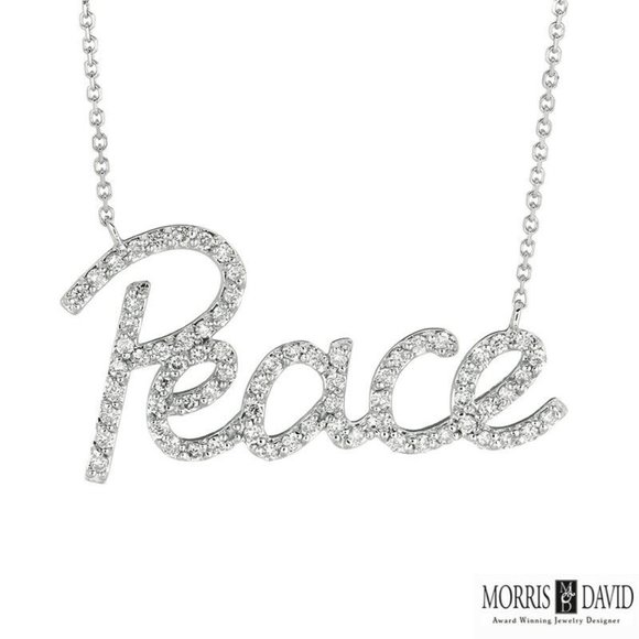 0.65 Carat Natural Diamond Peace Necklace Pendant